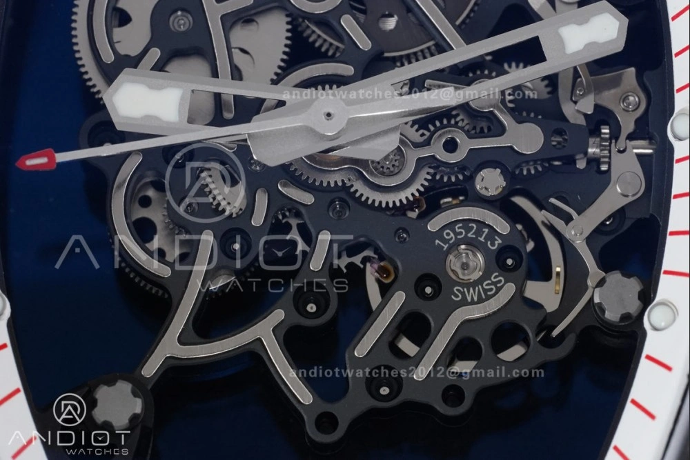 RM055 NTPT APSF 1:1 Best Edition White Bezel Red Crown on Rubber Strap RMUL2 Super Clone