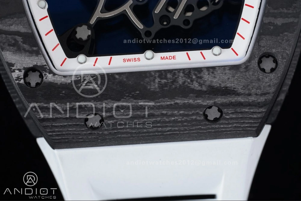 RM055 NTPT APSF 1:1 Best Edition White Bezel Red Crown on Rubber Strap RMUL2 Super Clone