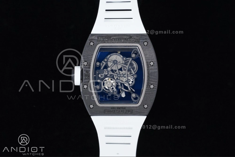 RM055 NTPT APSF 1:1 Best Edition White Bezel Red Crown on Rubber Strap RMUL2 Super Clone