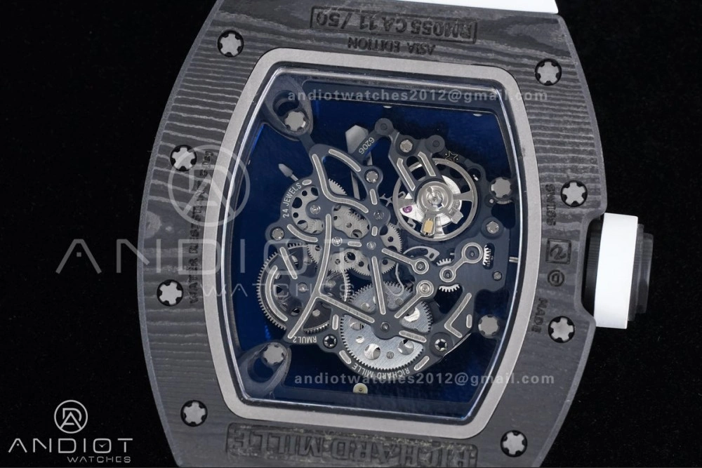 RM055 NTPT APSF 1:1 Best Edition White Bezel Red Crown on Rubber Strap RMUL2 Super Clone