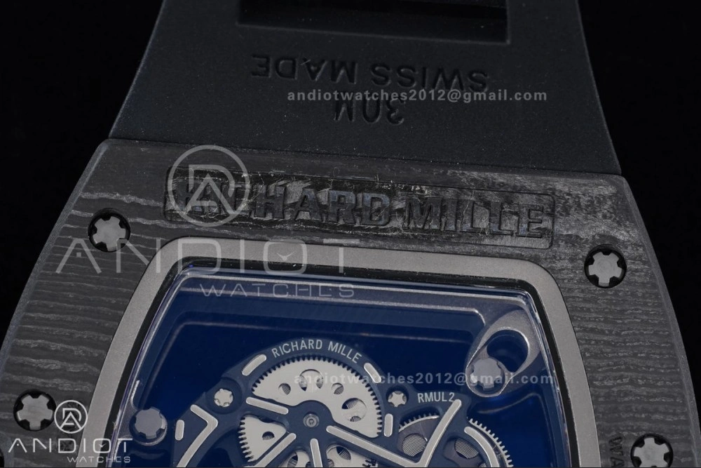 RM055 NTPT Ti APSF 1:1 Best Edition Black Inner Bezel Black Crown on Black Rubber Strap RMUL2 Super Clone