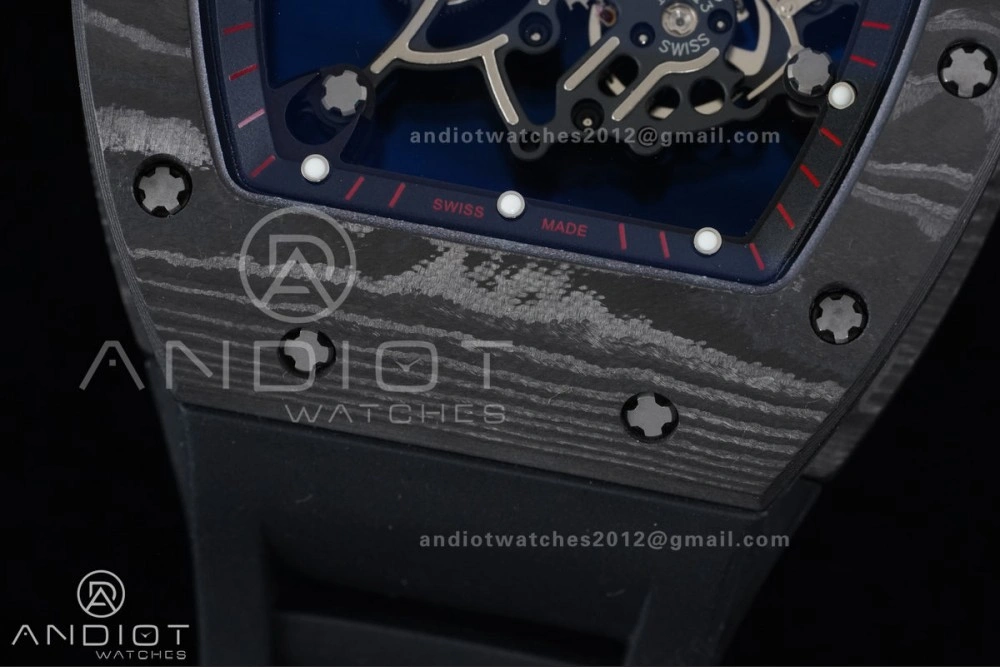 RM055 NTPT Ti APSF 1:1 Best Edition Black Inner Bezel Black Crown on Black Rubber Strap RMUL2 Super Clone