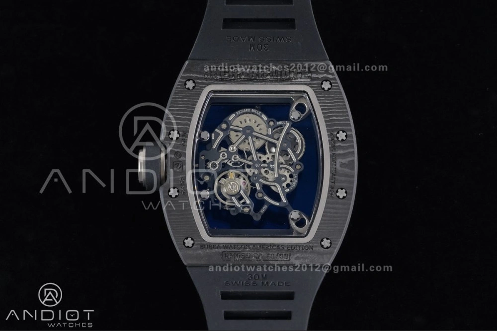 RM055 NTPT Ti APSF 1:1 Best Edition Black Inner Bezel Black Crown on Black Rubber Strap RMUL2 Super Clone