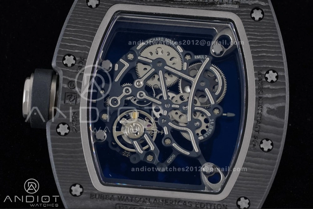 RM055 NTPT Ti APSF 1:1 Best Edition Black Inner Bezel Black Crown on Black Rubber Strap RMUL2 Super Clone