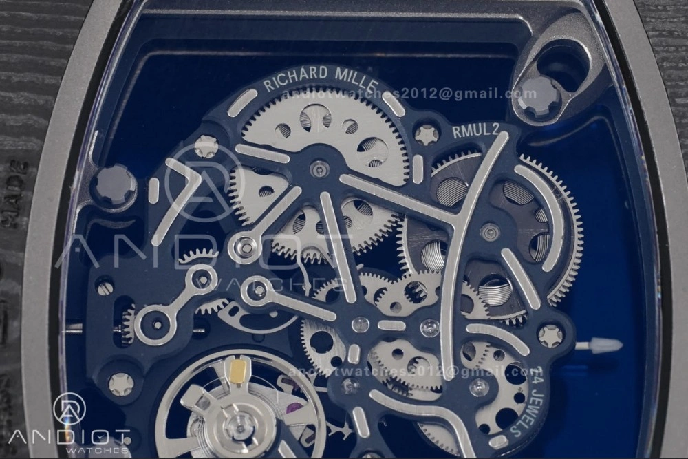 RM055 NTPT Ti APSF 1:1 Best Edition Black Inner Bezel Black Crown on Black Rubber Strap RMUL2 Super Clone