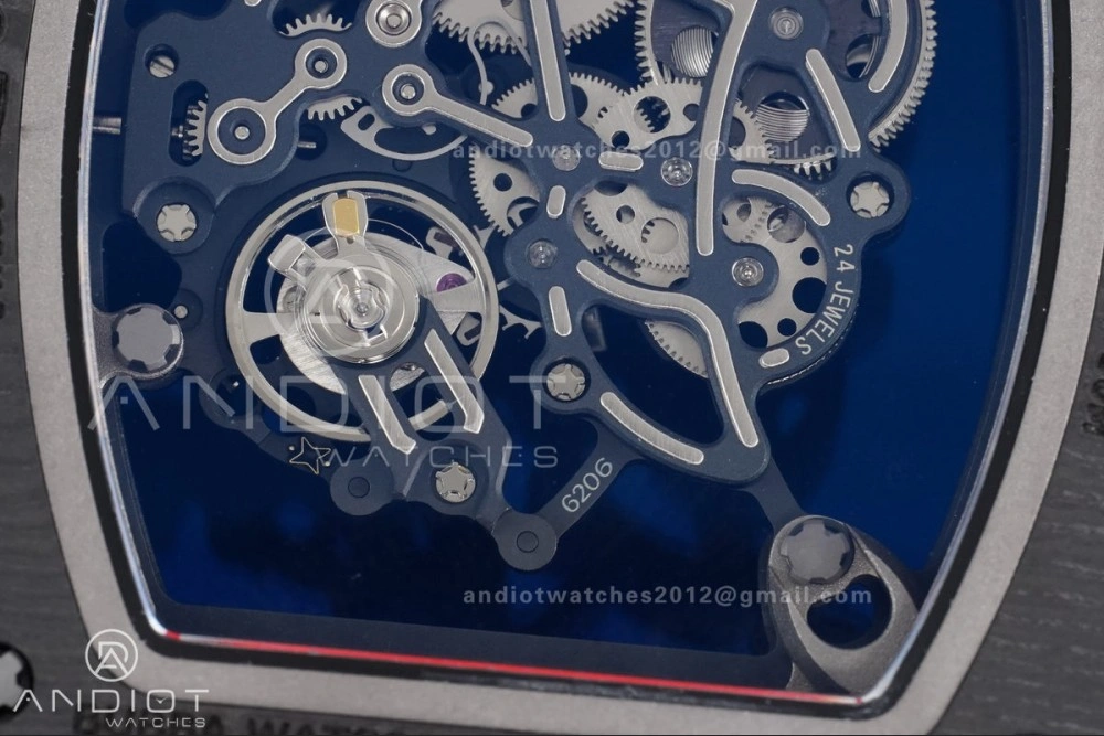 RM055 NTPT Ti APSF 1:1 Best Edition Black Inner Bezel Red Crown On Red Rubber Strap RMUL2 Super Clone