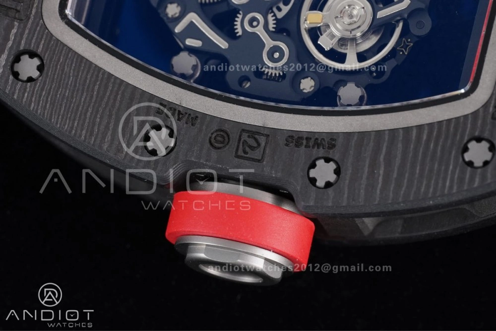 RM055 NTPT Ti APSF 1:1 Best Edition Black Inner Bezel Red Crown On Red Rubber Strap RMUL2 Super Clone