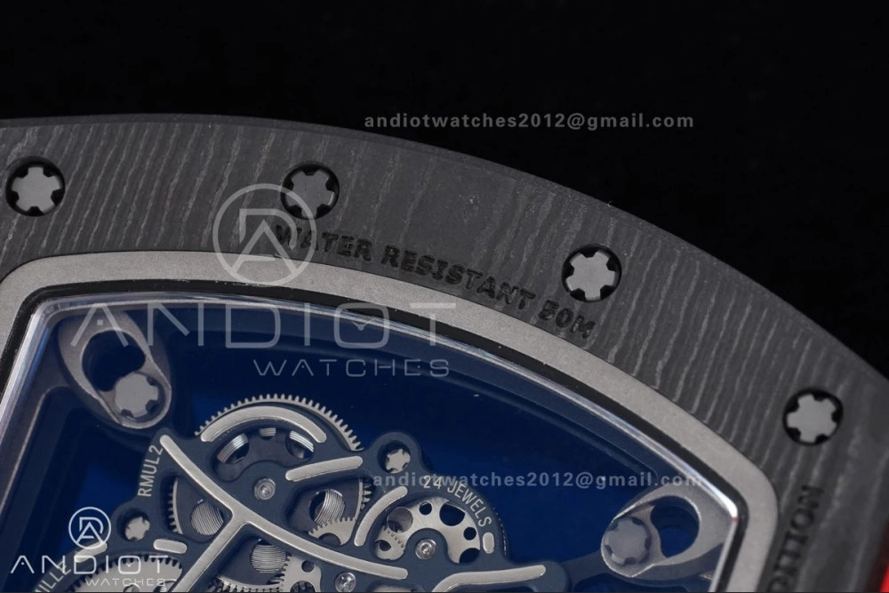 RM055 NTPT Ti APSF 1:1 Best Edition Black Inner Bezel Red Crown On Red Rubber Strap RMUL2 Super Clone