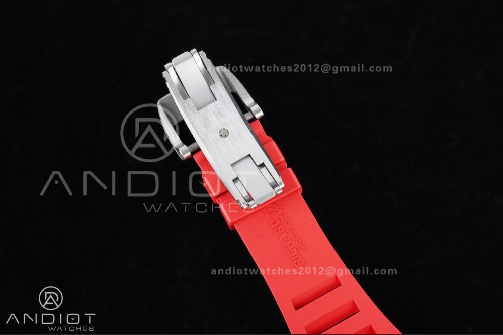RM055 NTPT Ti APSF 1:1 Best Edition Black Inner Bezel Red Crown On Red Rubber Strap RMUL2 Super Clone