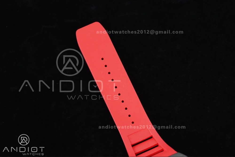 RM055 NTPT Ti APSF 1:1 Best Edition Black Inner Bezel Red Crown On Red Rubber Strap RMUL2 Super Clone