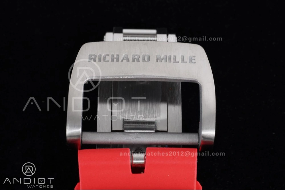 RM055 NTPT Ti APSF 1:1 Best Edition Black Inner Bezel Red Crown On Red Rubber Strap RMUL2 Super Clone