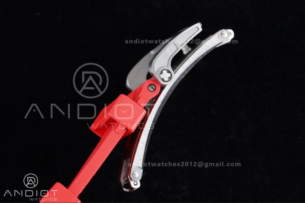 RM055 NTPT Ti APSF 1:1 Best Edition Black Inner Bezel Red Crown On Red Rubber Strap RMUL2 Super Clone