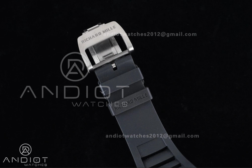 RM055 NTPT Ti APSF 1:1 Best Edition Black Inner Bezel Red Crown on Black Rubber Strap RMUL2 Super Clone