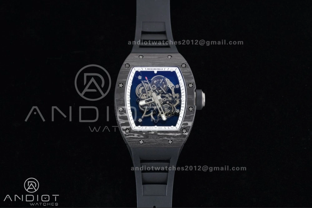 RM055 NTPT Ti APSF 1:1 Best Edition White Inner Bezel Black Crown on Rubber Strap RMUL2 Super Clone