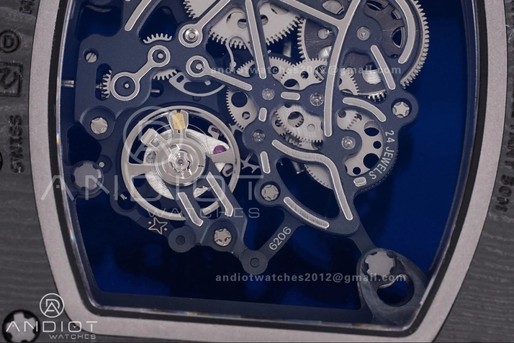 RM055 NTPT Ti APSF 1:1 Best Edition White Inner Bezel Black Crown on Rubber Strap RMUL2 Super Clone