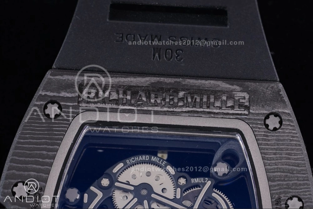 RM055 NTPT Ti APSF 1:1 Best Edition White Inner Bezel Black Crown on Rubber Strap RMUL2 Super Clone