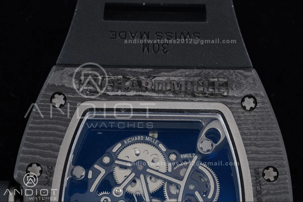 RM055 NTPT Ti APSF 1:1 Best Edition White Inner Bezel Black Crown on Rubber Strap RMUL2 Super Clone