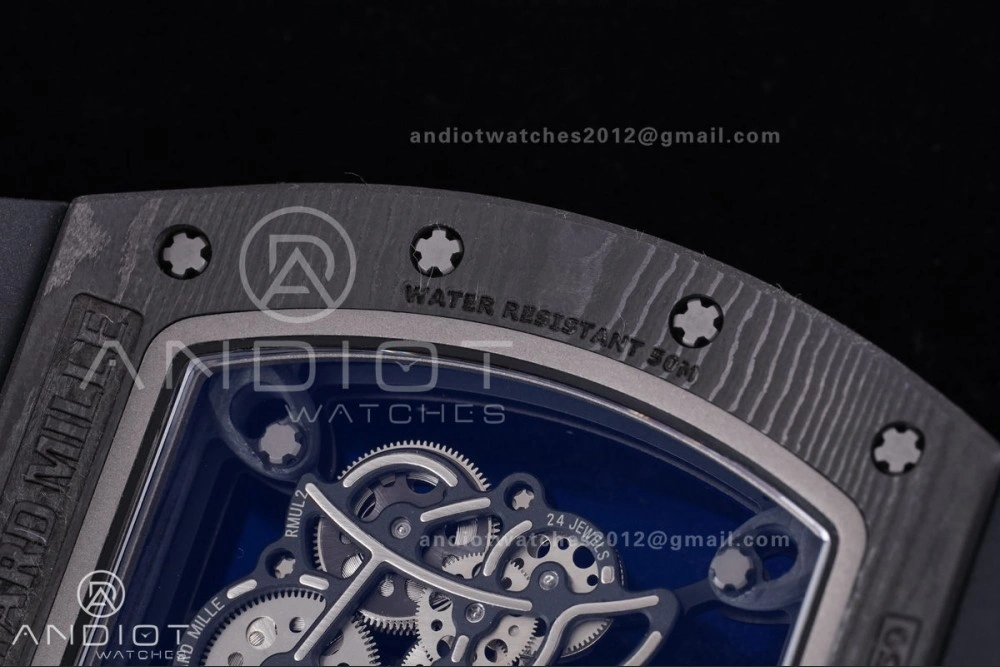 RM055 NTPT Ti APSF 1:1 Best Edition White Inner Bezel Black Crown on Rubber Strap RMUL2 Super Clone