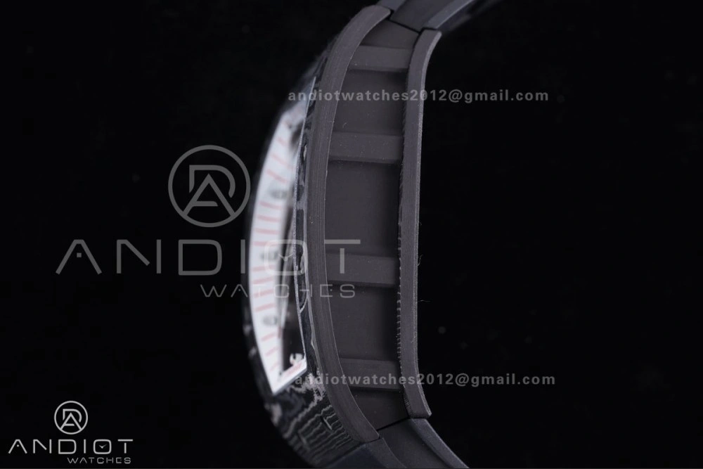 RM055 NTPT Ti APSF 1:1 Best Edition White Inner Bezel Black Crown on Rubber Strap RMUL2 Super Clone