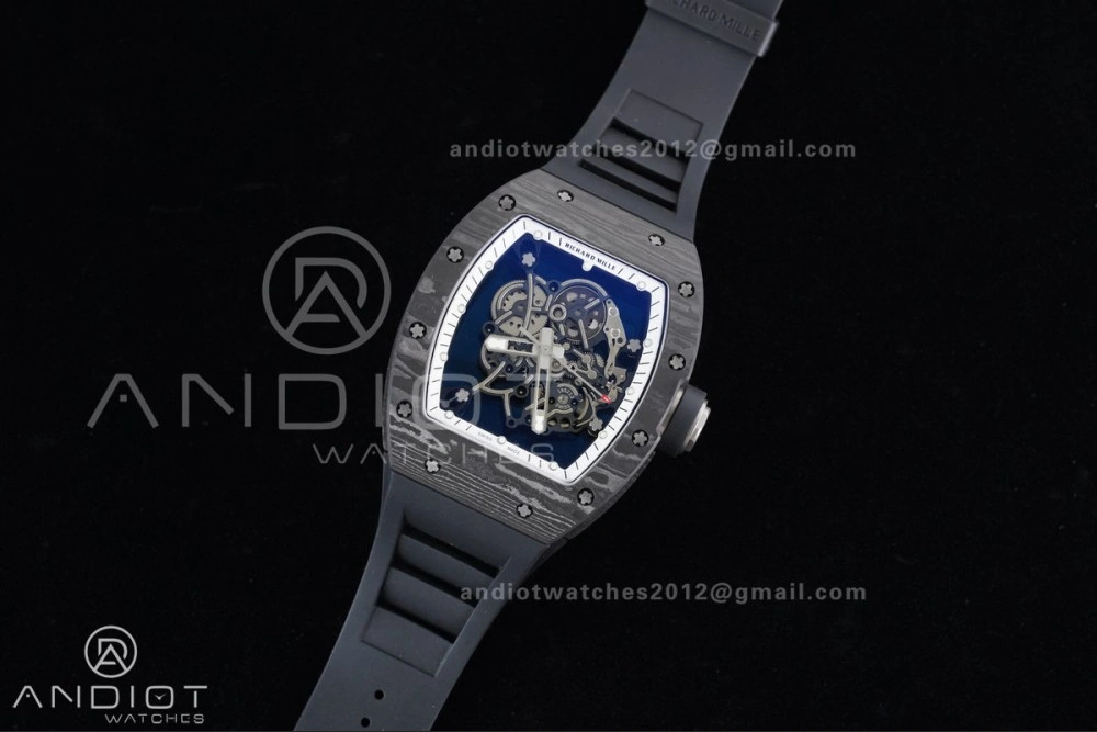 RM055 NTPT Ti APSF 1:1 Best Edition White Inner Bezel Black Crown on Rubber Strap RMUL2 Super Clone