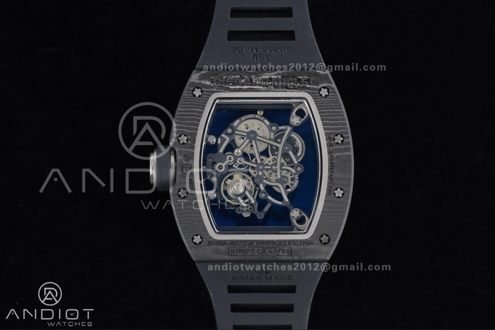 RM055 NTPT Ti APSF 1:1 Best Edition White Inner Bezel Black Crown on Rubber Strap RMUL2 Super Clone