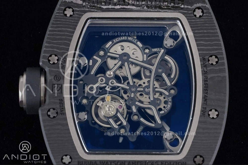 RM055 NTPT Ti APSF 1:1 Best Edition White Inner Bezel Black Crown on Rubber Strap RMUL2 Super Clone