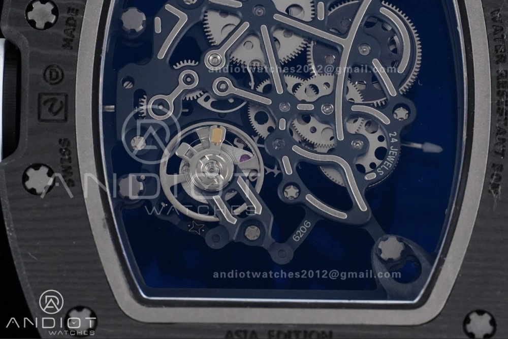 RM055 NTPT Ti APSF 1:1 Best Edition White Inner Bezel White Crown on Rubber Strap RMUL2 Super Clone