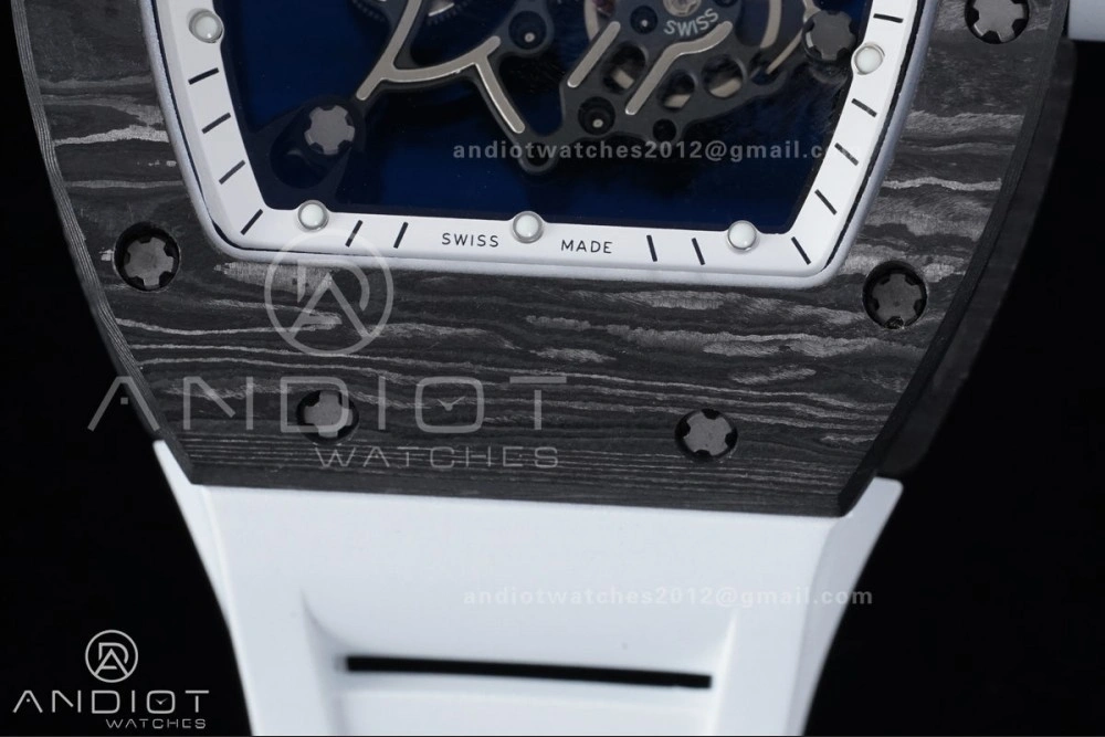 RM055 NTPT Ti APSF 1:1 Best Edition White Inner Bezel White Crown on Rubber Strap RMUL2 Super Clone