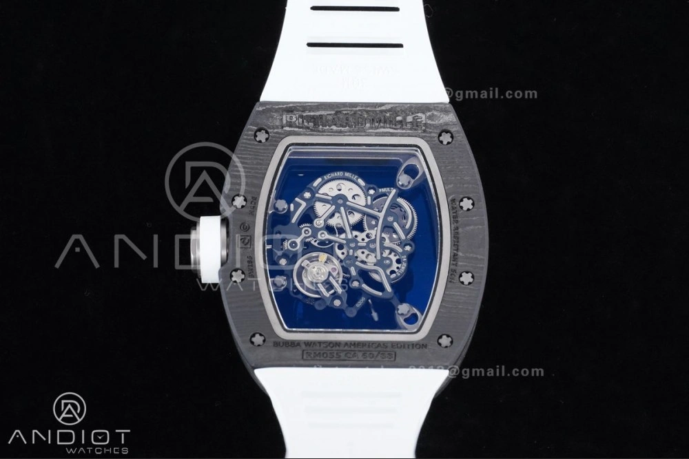 RM055 NTPT Ti APSF 1:1 Best Edition White Inner Bezel White Crown on Rubber Strap RMUL2 Super Clone