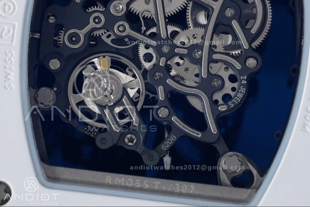 RM055 White Ceramic APSF 1:1 Best Edition on White Rubber Strap RMUL2 Super Clone