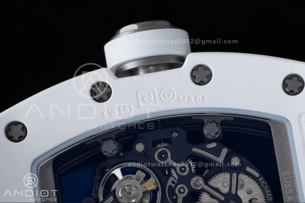 RM055 White Ceramic APSF 1:1 Best Edition on White Rubber Strap RMUL2 Super Clone