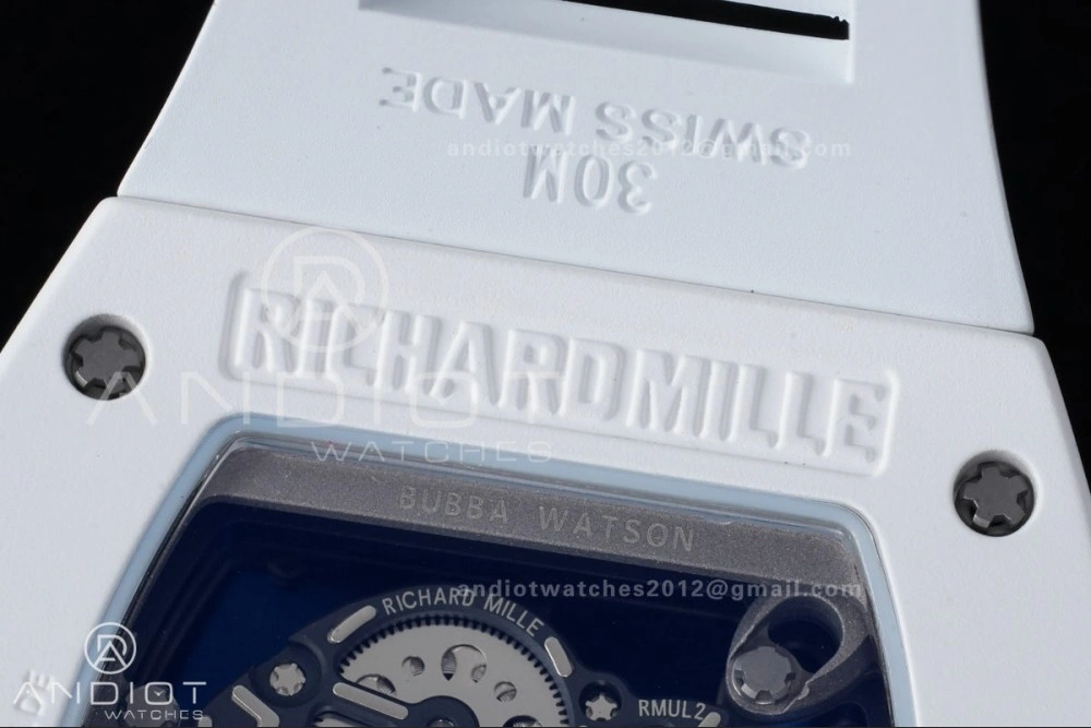 RM055 White Ceramic APSF 1:1 Best Edition on White Rubber Strap RMUL2 Super Clone