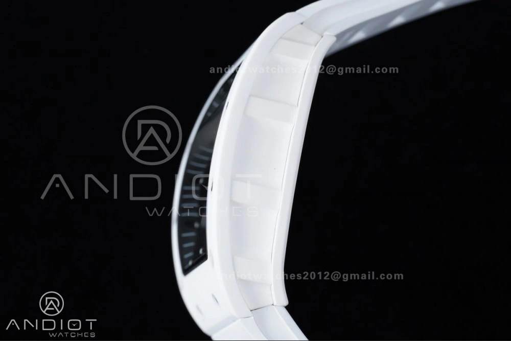 RM055 White Ceramic APSF 1:1 Best Edition on White Rubber Strap RMUL2 Super Clone