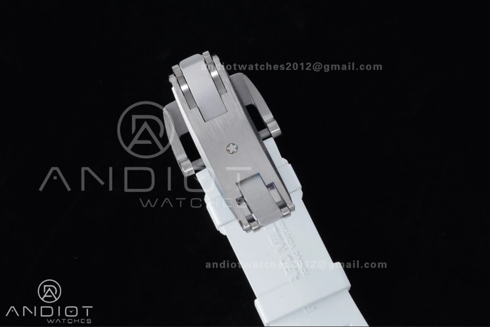 RM055 White Ceramic APSF 1:1 Best Edition on White Rubber Strap RMUL2 Super Clone