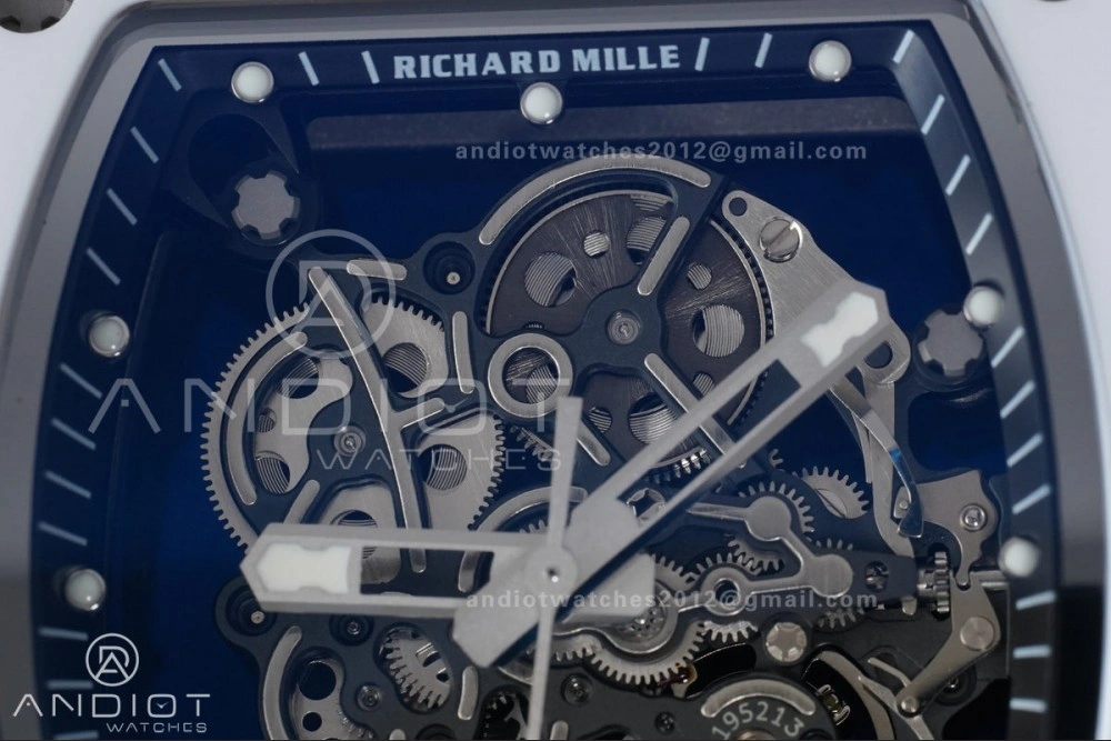 RM055 White Ceramic APSF 1:1 Best Edition on White Rubber Strap RMUL2 Super Clone