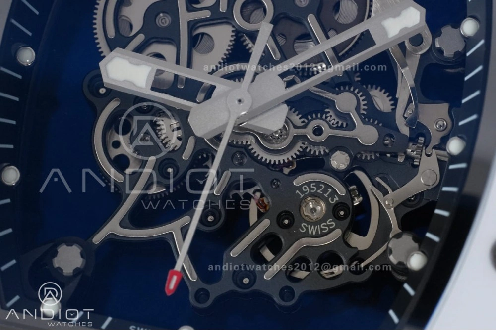 RM055 White Ceramic APSF 1:1 Best Edition on White Rubber Strap RMUL2 Super Clone