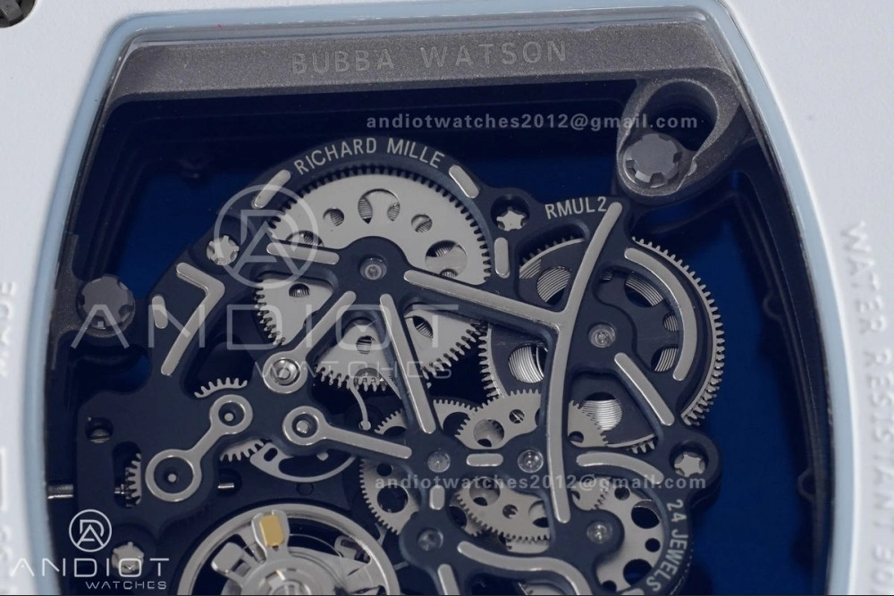 RM055 White Ceramic APSF 1:1 Best Edition on White Rubber Strap RMUL2 Super Clone