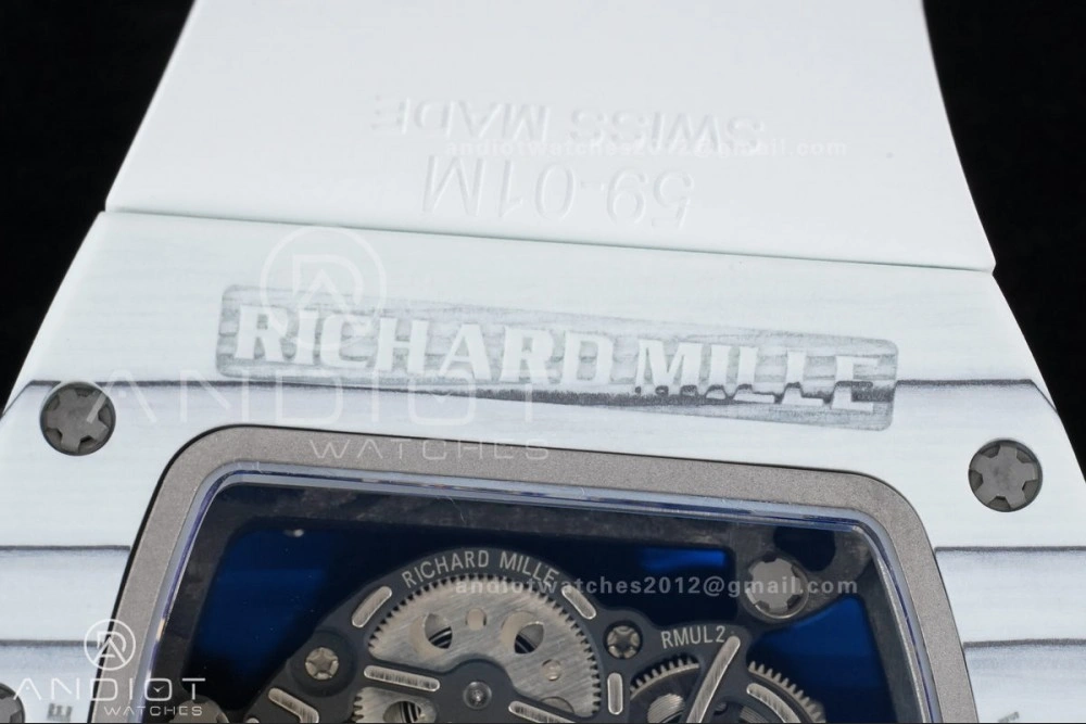 RM061 White Ceramic APSF 1:1 Best Edition on White Rubber Strap RMUL2 Super Clone