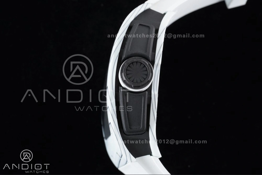 RM061 White Ceramic APSF 1:1 Best Edition on White Rubber Strap RMUL2 Super Clone