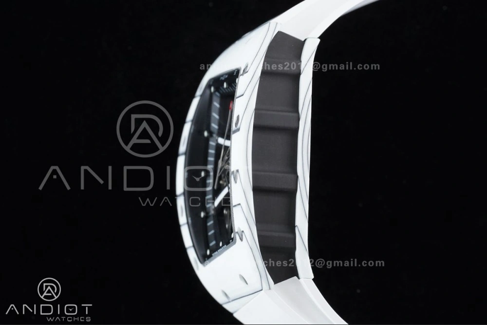 RM061 White Ceramic APSF 1:1 Best Edition on White Rubber Strap RMUL2 Super Clone