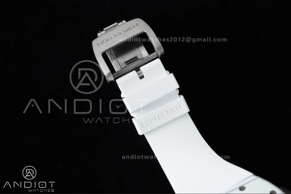 RM061 White Ceramic APSF 1:1 Best Edition on White Rubber Strap RMUL2 Super Clone