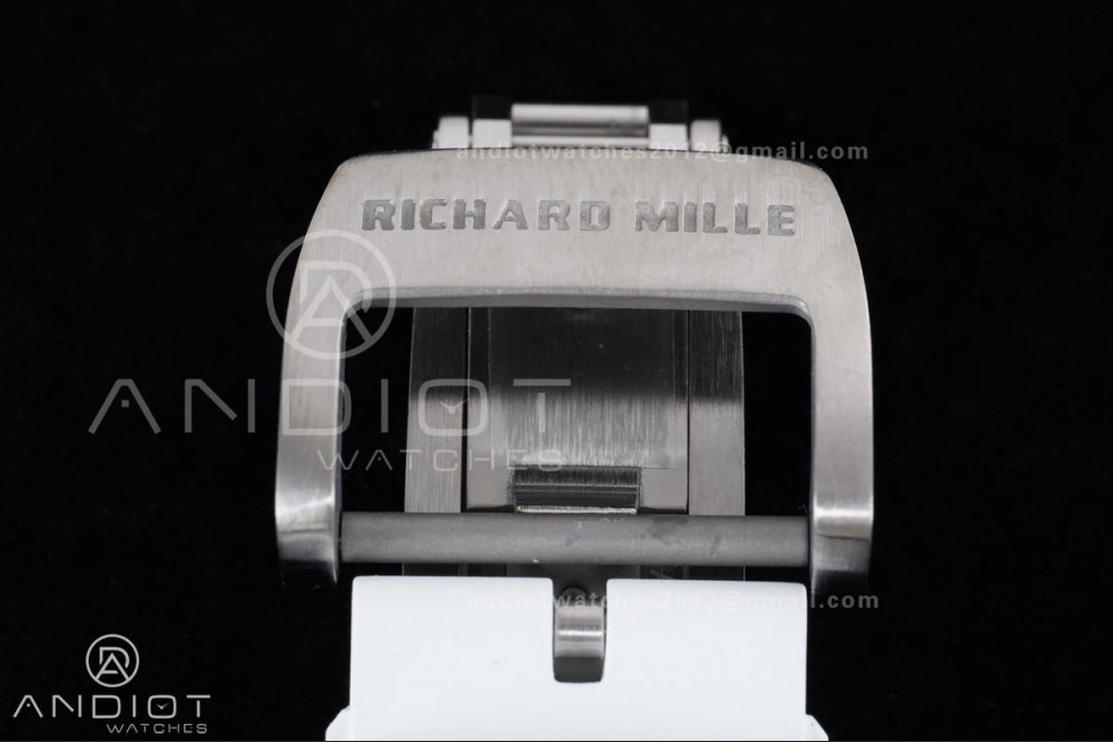 RM061 White Ceramic APSF 1:1 Best Edition on White Rubber Strap RMUL2 Super Clone