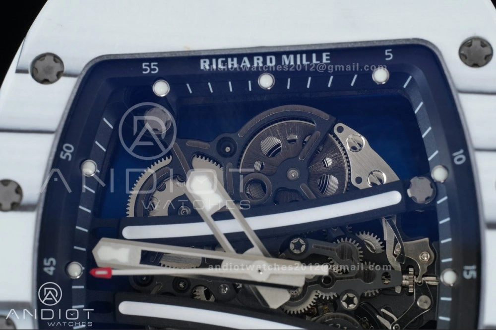 RM061 White Ceramic APSF 1:1 Best Edition on White Rubber Strap RMUL2 Super Clone