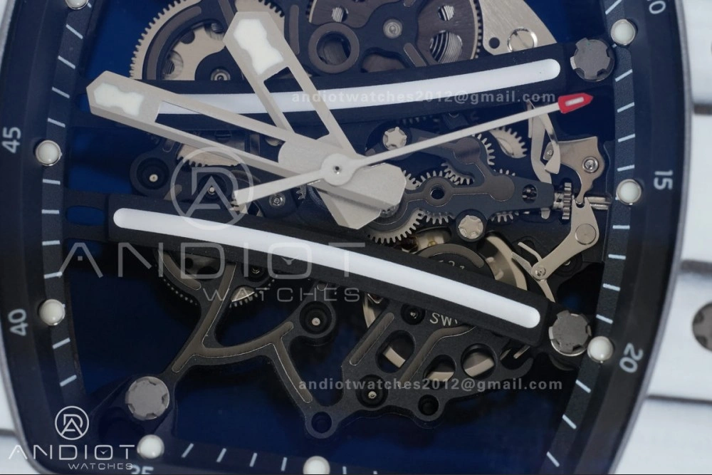 RM061 White Ceramic APSF 1:1 Best Edition on White Rubber Strap RMUL2 Super Clone