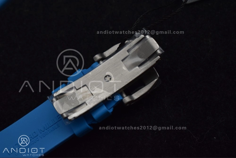 RM56-02 Transparent Tourbillon RMF Best Edition Skeleton Blue Dial on Blue Rubber Strap