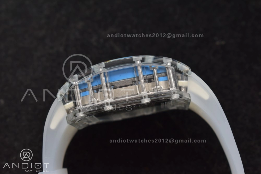 RM56-02 Transparent Tourbillon RMF Best Edition Skeleton Blue Dial on Transparent Rubber Strap