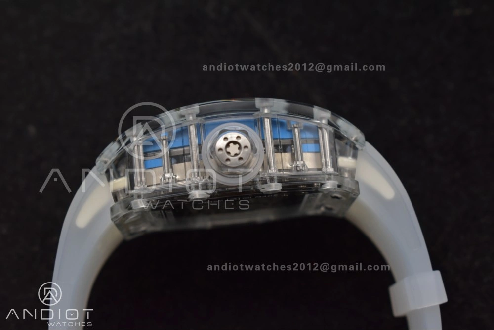 RM56-02 Transparent Tourbillon RMF Best Edition Skeleton Blue Dial on Transparent Rubber Strap