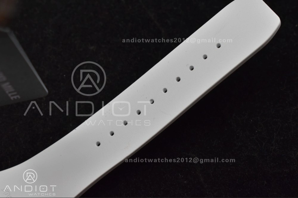 RM56-02 Transparent Tourbillon RMF Best Edition Skeleton Gold Dial on White Rubber Strap