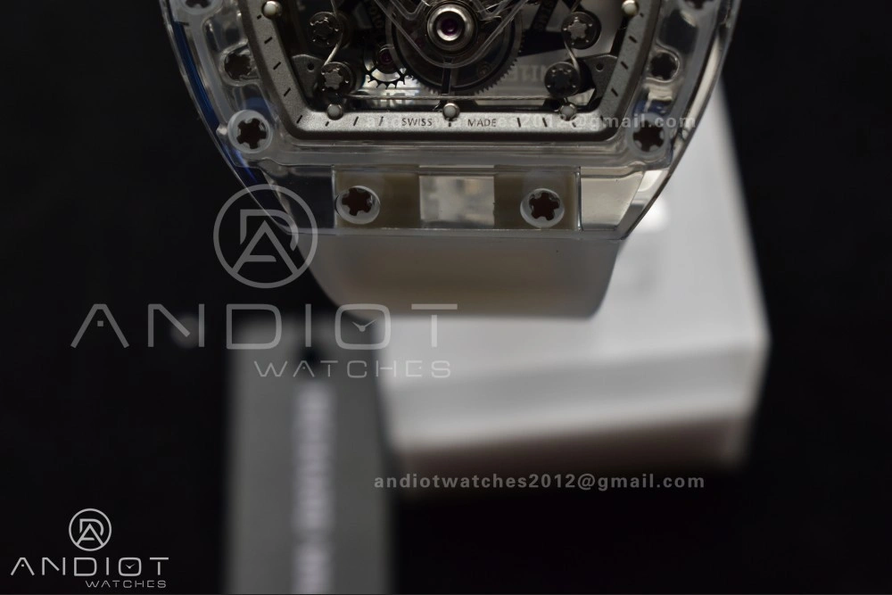RM56-02 Transparent Tourbillon RMF Best Edition Skeleton White Dial on Transparent Rubber Strap