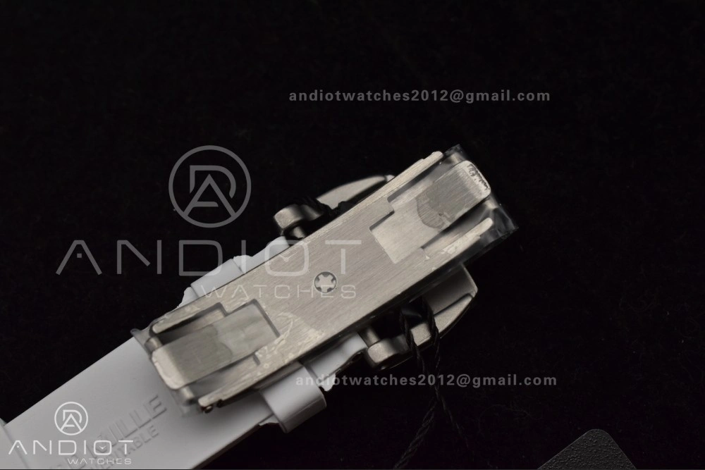 RM56-02 Transparent Tourbillon RMF Best Edition Skeleton White Dial on White Rubber Strap